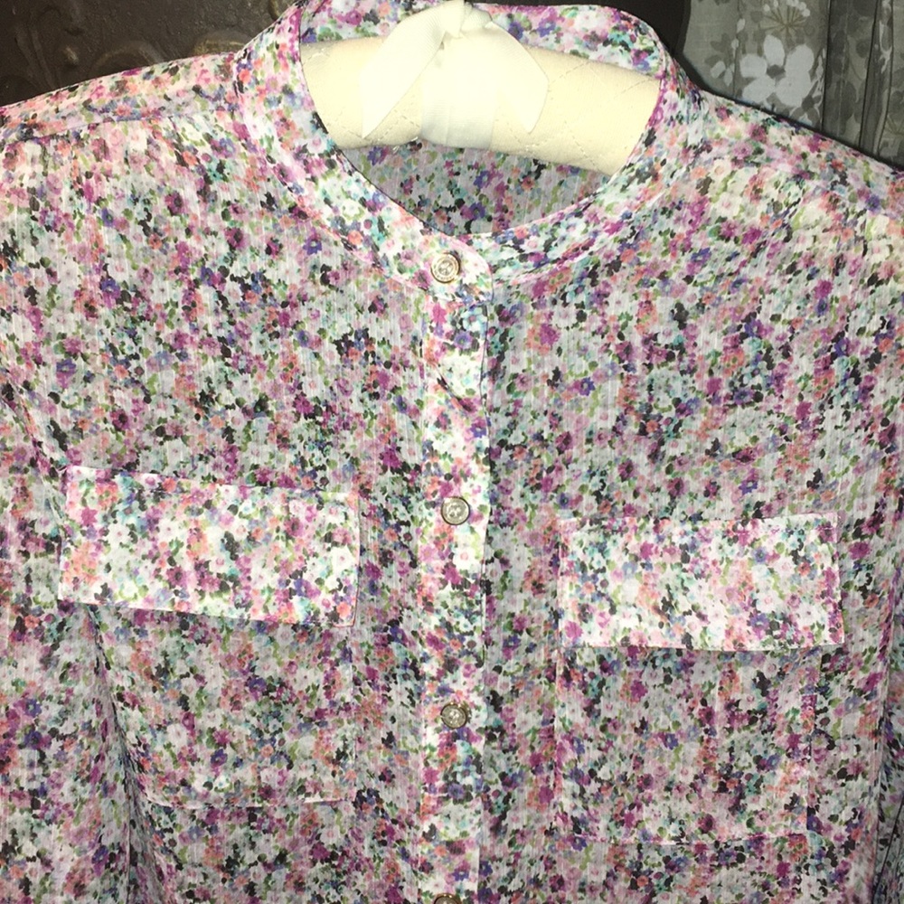 LIZ CLAIBORNE SILK POPOVER BLOUSE